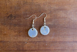 Blue Round Ceramic Earrings