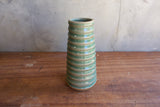 Green Ribbed Vase