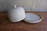 White Swirly Butter Dish